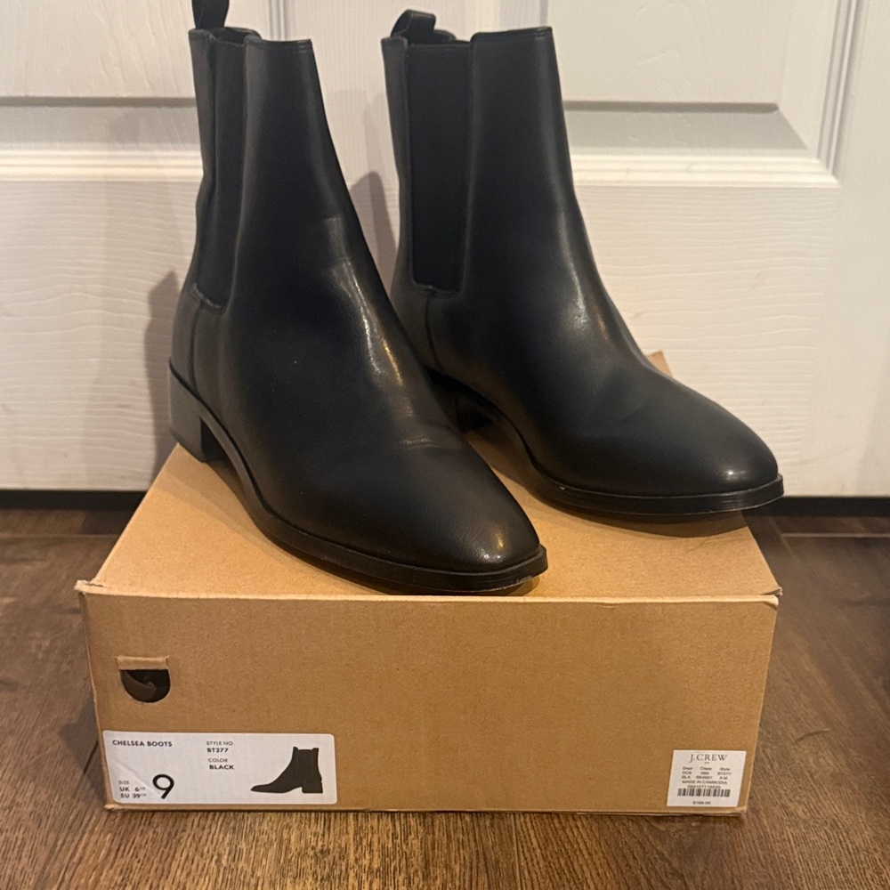 J. Crew Factory Sleek Black Chelsea Boots
